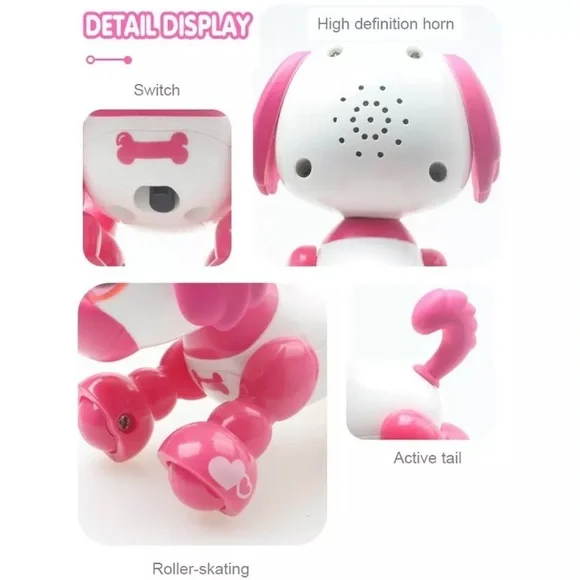 Light Pink Robot Pup Smart-LED-Sings-Speaks-Lights Up-Barks-Shakes-NEW - Picture 9 of 11